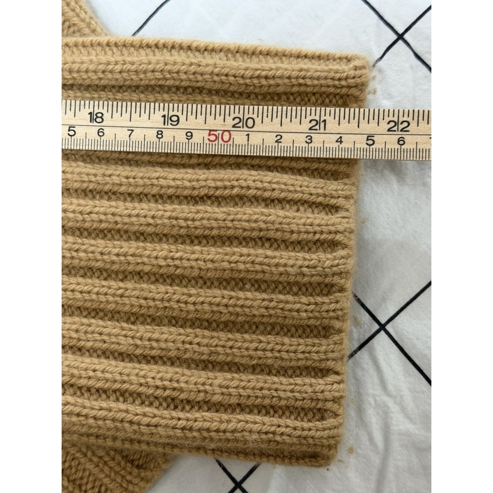 Vince Wool Cashmere Ribbed Cropped Cardigan Camel Tan Size Large Button Front - Picture 7 of 7